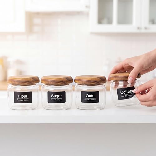 Wide Mouth Mason Jars 4-Pack 300ml w/Acacia Lids & Spoon - Image 2