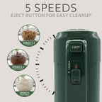 WILLOW Eco Series Electric Hand Mixer, 5 Speed Ultra Power Handheld Mixer with Stainless Steel Whisks, Beaters & Dough Hooks + Eject Button, 350W Kitchen Mixer with Snap-On Storage Case - GREEN - Image 3