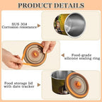 Stainless Steel Coffee Storage Containers with Airtight Lid, Wine Bottles Glasses Grapes 30oz Food Storage Container Kitchen Canister for Tea, Coffee Beans, Ground, Sugar Storage - Image 5