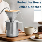 MERMOO YILAN Stainless Steel Pour Over Coffee Maker, No Plastic - Image 5