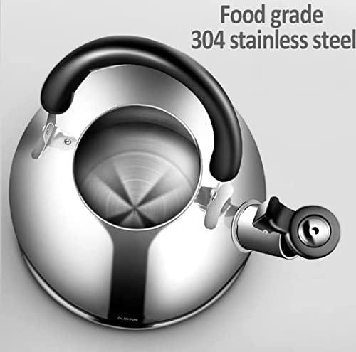 Tea Kettle Stovetop Stove Top Whistling Kettle 304 Stainless Steel Teapot with Spout Cover Hot Water Boiler Tea Kettle Pour Over Kettle(3L) - Image 4