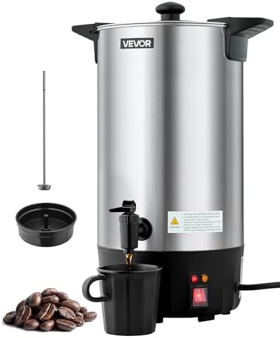 VEVOR Commercial Coffee Urn 60 Cups, 9.5 qt Hot Beverage Dispenser by VEVOR