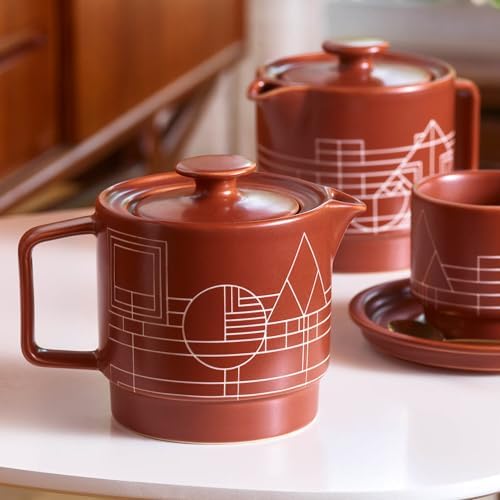 Tea Forte Ceramic Teapot with Infuser, Frank Lloyd Wright, 20 oz - Image 4