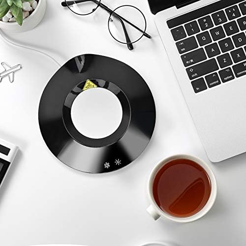 Heating and Cooling Coaster, Heating and Cooling Dual-Purpose Coaster, Cup Coaster Getting Hot Drink for Getting Cool Drinks Mate Tea for (Black) - Image 4