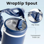 Fjbottle WrapSip 40 oz Insulated Tumbler with Flip Straw and Handle - Image 3