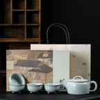 Gongfu Tea Set with Ru Kiln Teacups,One Pot and Four Cups,Ceramic Porcelain for Home Tea Brewing,Elegant Chinese Tea Kit Q1429 - Image 2