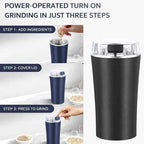 One-Touch Electric Coffee Grinder, Portable Multi-Grain Blending & Powdering Machine with Stainless Steel Blade for Beans Spices Herbs Tea, Cleaning Brush Included - Image 5