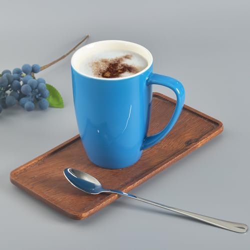 homEdge Porcelain Mug Set, 16 Ounces Cup for Tea, Latte, Mocha, Hot Chocolate, Set of 6, Blue - Image 4