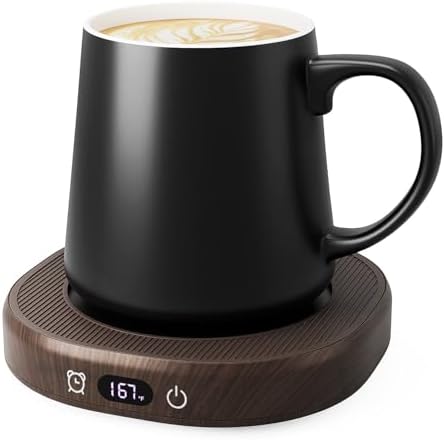 Coffee Mug Warmer Set for Desk, Smart Heated Electric Tea Cup Warmer Plate by SmartTool%E2%80%A2BetterLife