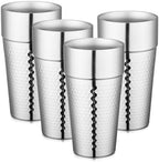 Beasea Stainless Steel Cups 19 oz, 4 Pack Large 18.6oz 550ml Stainless Steel Tumbler Stackable Double Wall Insulated Metal Drinking Glasses for Home Restaurant Office Party Camping by Beasea