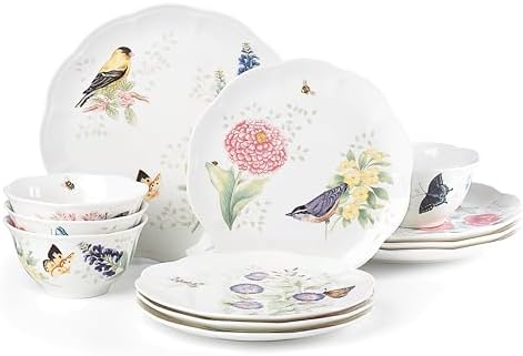 Lenox Butterfly Meadow Flutter Porcelain 12-Piece Dinnerware Set for 4 by Lenox