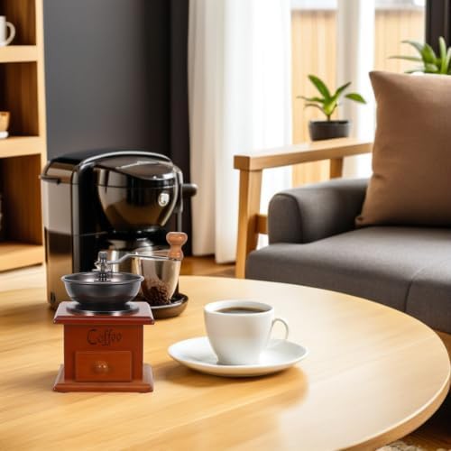 Manual Hand Coffee Grinder Wood Burr Mill for Coffee Beans - Image 7