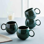 UNICASA Coffee Mugs Set, 18oz Ceramic Jumbo Mugs Set of 4, Porcelain Cereal, Soup Cups with Handles for Coffee, Tea, Milk, Latte and Cocoa, Microwave Safe - Reactive Olive… - Image 2