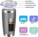 VEGOND 20oz Tumbler with Lid and Straw Stainless Steel Tumbler Cup Bulk Vacuum Insulated Double Wall Travel Coffee Mug Powder Coated Coffee Cup, Grey, 12 Pack - Image 2