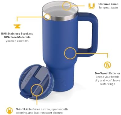 RTIC 30oz Road Trip Tumbler, Insulated, Ceramic Lined, Cobalt - Image 3