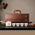 Chinese Kung Fu Tea Set, Semi-Automatic for Lazy Users, Exquisite Gifts Set, Perfect for Christmas, Father's Day, Mother's Day, and Birthday Gifts. (Green-Mountain) by ScizoritoDirect