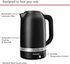KitchenAid 1.7L Electric Kettle, Temp Control KEK1701, Black Matte - Image 4