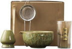 1set Of Matcha Ceramic Set, Including Kiln Transformation Bowl, Whisk, Hyakubon Stand, Blender(Yellowish green) by Unknown