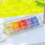 NCYP Glass Tea Bags Organizer, 14.5 x 3.6 x 3.6 Inches - Image 2