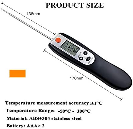 Digital Instant Read Food Kitchen Thermometer Foldable Meat Cooking Thermometer for Liquids Oil Water Deep Fry BBQ Grill Smoking Baking Milk Coffee and More with Probe for Kitchen or Outdoor, black - Image 5