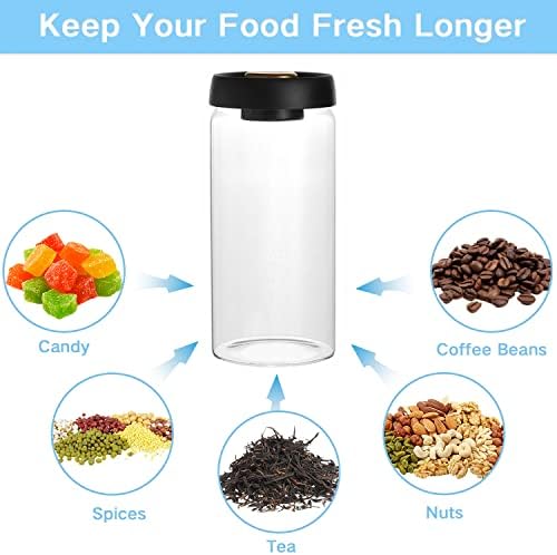 Gute Borosilicate Glass Kitchen Storage Jars, Coffee Canisters with Airtight Lid Seal, Food Storage Containers - Perfect for Coffee Beans, Tea, Sugar, Candy, Spices, Rice (1800ml/60 Ounces) - Image 2