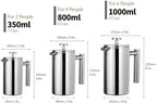 350ml/800ml/1000ml Coffee Maker Pot French Press Stainless Steel Double Walled Insulated(350ml) - Image 5