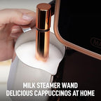 Zulay Kitchen Magia Clasica Automatic Espresso Machine with Built-In Grinder, Touch Panel Coffee Maker, Steam Wand Milk Frother, Adjustable Strength, Self-Cleaning, Black & Copper (13" x 17.7" x 9.4") - Image 5