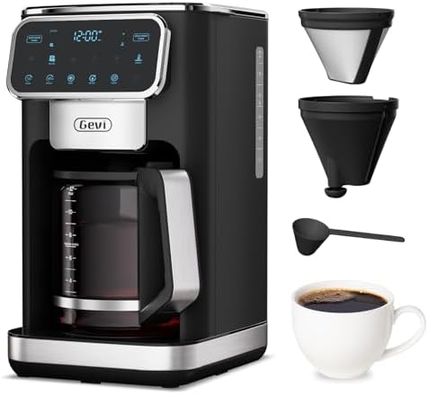 Gevi Touchscreen 12-Cup Coffee Maker, Bold & Iced Brew, Glass Carafe by Gevi