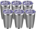 VEGOND 20oz Tumbler with Lid and Straw Stainless Steel Tumbler Cup Bulk Vacuum Insulated Double Wall Travel Coffee Mug Powder Coated Coffee Cup, Grey, 6 Pack by VEGOND