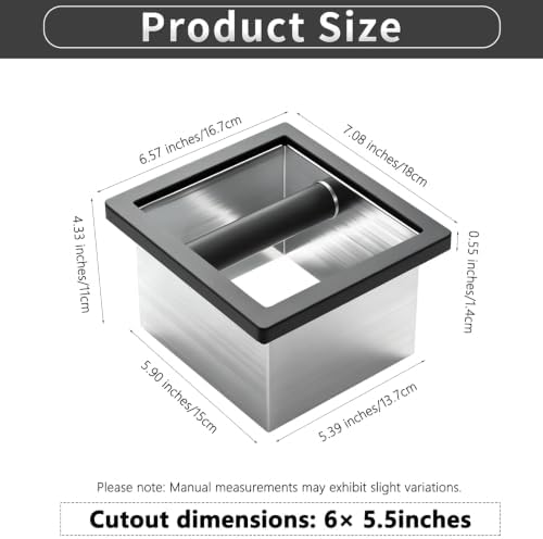 Espresso Knock Box,Built-in Desktop Stainless Steel coffee knock box - Image 2