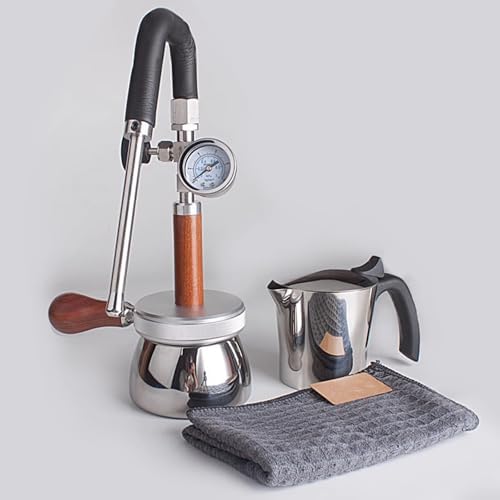 Milk Frother and Steamer for Camping, Outdoor Steam Boiling Water Frothing Machine, with 350 Ml Kettle, 3-hole Steam Nozzle, Pressure Gauge, Adjustable Angle, for Make Milk Foam by Unknown