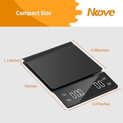 NKOVE Coffee Scale with Timer, 0.1g High Precision Espresso Scale 3kg (Pack of 3) - Image 4