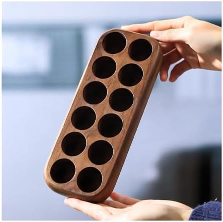 Glass Coffee Bean Storage Container 12 Single Dose Tubes Wood Stand - Image 5