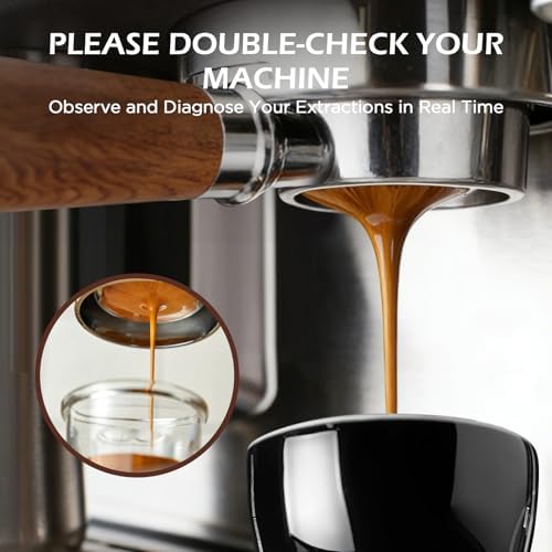 Cozary 54 mm Bottomless Portafilter with 3 Ears, Bottomless Portafilter for Breville Espresso Machines 870/878/880, Stainless Steel Portafilter, Wooden Handle, Suitable for Use at Home, Cafés and - Image 4