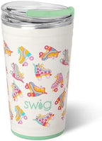 Swig Life 24oz Party Cup, Stackable Insulated Travel Coffee Tumbler with EZ Slider Lid, Cup Holder Friendly, Stainless Steel 24 oz Tumbler, Reusable Coffee Mug (Roller Rink) by SwigLife