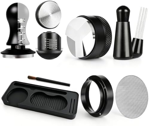7 PCS Espresso Accessories Set with 51mm Spring Loaded Tamper by HRBLY-001