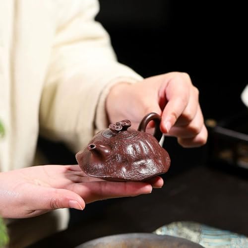 Tea Kettle Suitable For Single Use Handmade Ganoderma Lucidum Purple Clay Teapot 110ml Small Teapot Ceramic Tea Infuser - Image 4