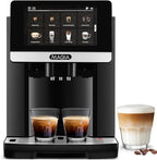 Zulay Magia Super Automatic Espresso Maker Machine with Grinder - 19 Fully Customizable Coffee Options, Auto Cleaning, Milk Foam System - for Latte, Cappuccino- Prime - Silver (13.8x18x9.4) by ZulayKitchen