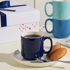 Sweese Stackable Coffee Mugs - 10 Oz Porcelain Cups for Specialty Coffee Drinks, Cappuccino, Cafe Mocha, Latte and tea, Set of 6, Cool Assorted Colors - Image 6