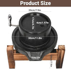 Manual Stone Grain Mill with Stainless Steel Handle, Natural Granite - Image 2