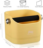 Espresso Knock Box - Bincoo Espresso Machine Knock Box/Espresso Grounds Knock Box, Barista Style Coffee Knock Box for Grounds with Removable Shock-Absorbent Knock Bar and Anti-Slip Base. (yellow) - Image 3