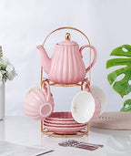 CLAY TONIC- 8 OZ Fine China Pink Coffee Cup/Teacup and Saucer Set - Image 2