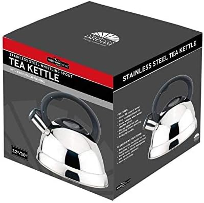 J&V TEXTILES Stainless Steel Whistling Tea Kettle, 3-Quart (Silver)* - Image 3