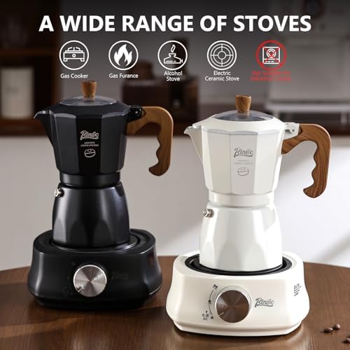 Bincoo Stovetop Espresso Maker, 4 Cups Moka Pot,Aluminum Espresso Coffee Pot Coffee Maker for Camping Travel - Image 3