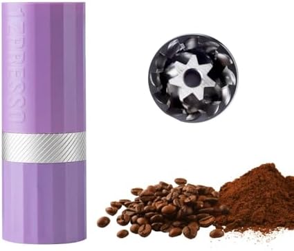 1Zpresso Q Air Manual Coffee Grinder-Purple, Mini Slim Travel Sized Fits in the plunger, Stainless Steel Conical Burr, Numerical Adjustable Setting for Pour Over French Press Cold Brew by 1Zpresso