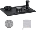 IKAPE 53MM Coffee Tamper Set Black 6 IN 1, Espresso Tamper, Distributor, Magnetic Dosing Funnel, Silicone Mat, Puck Screen, Cleaning Towel by IKAPE