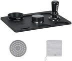IKAPE 53MM Coffee Tamper Set Black 6 IN 1, Espresso Tamper, Distributor, Magnetic Dosing Funnel, Silicone Mat, Puck Screen, Cleaning Towel by IKAPE