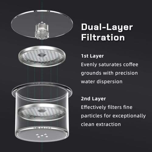 Iced Coffee Cold Brew Drip Maker, 300ml/10oz Glass Cold Brew Coffee Maker with Reusable Filter Ice Coffee Machine - Image 3