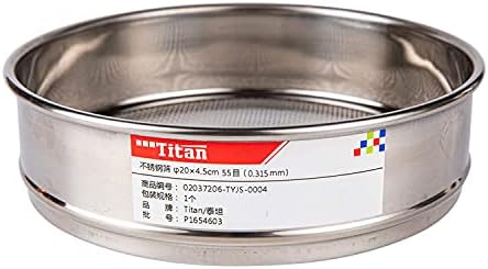 φ20×4.5cm 55 Mesh 304 Stainless Lab Sieves Economy Test Sieve 304 Stainless Steel Wire Cloth（0.315mm） by ADAMAS-BETA