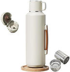 316 Stainless Steel Water Bottle 50 oz with Lidded Cup - Keep 24+ Hrs Warm for Hot & Cold Drinks - Leakproof Vacuum Insulated Thermal Flask with Handle for Travel Coffee by Vistatroy